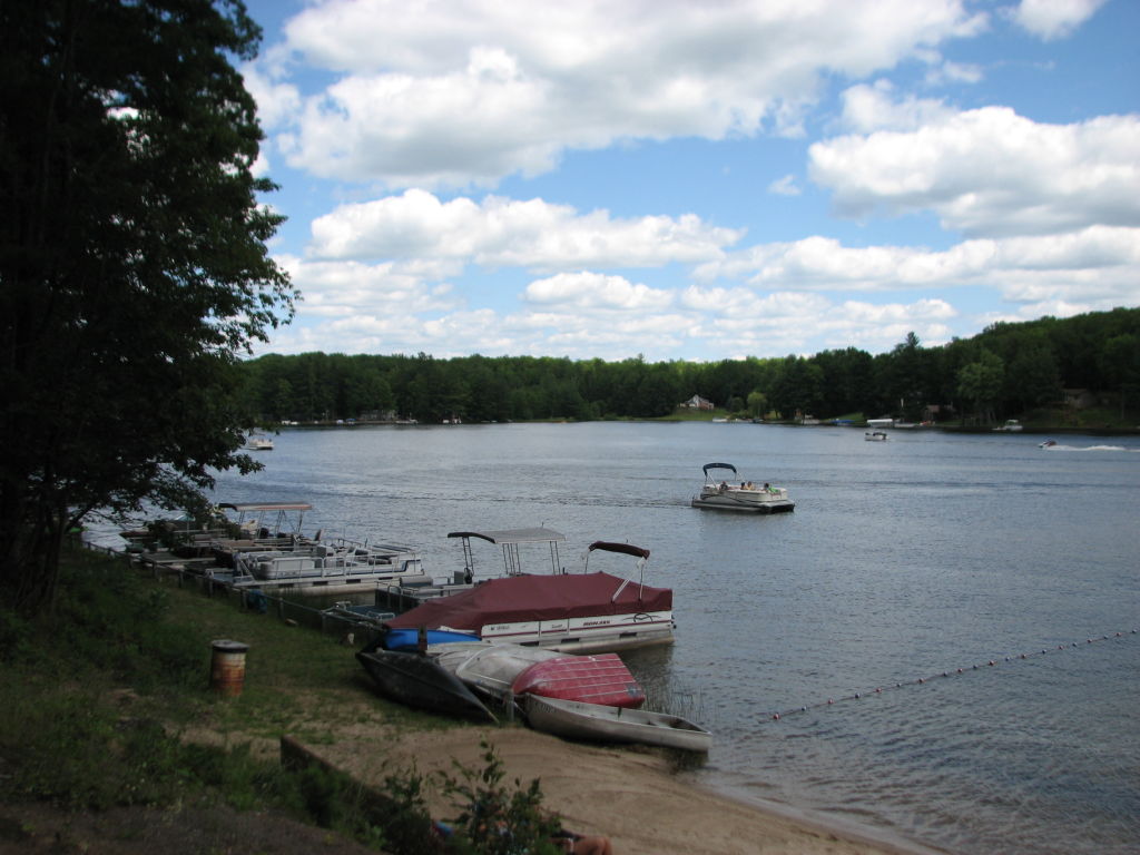 Boats at Rose Lake Forest Beach, near Leroy, Osceola County, Michigan
