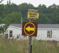 Photo of the entrance to private drive for this property