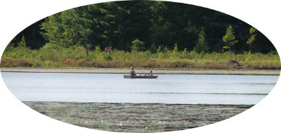 Fishing in a boat on Howe Lake