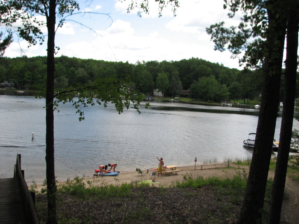 View of Rose Lake Forest Beach from the stairs