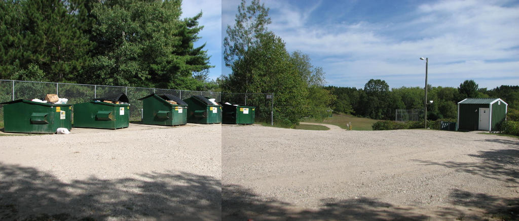 Dumpsters and shower house