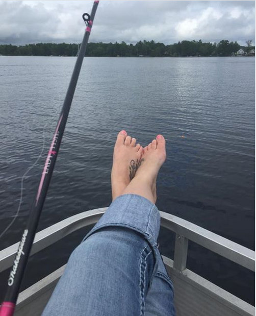 Fishing on Rose Lake in Osceola County, Michigan